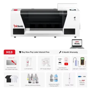 A3 DTF Printer with 14-Inch Laptop, H13 T-Shirt Printing Machine with F1080 and XP600 Printheads
