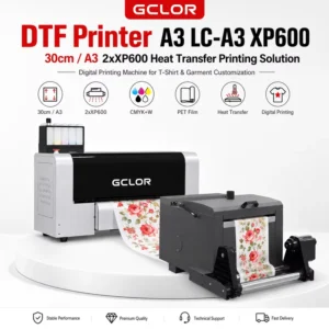 A3 DTF Printer with XP600, 30CM and 2xXP600 Configurations for Garment Heat Transfer Printing