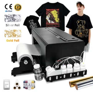 A3 Gold Foil DTF Printer XP600 with Hot-Stamping PET Film for T-Shirts, Hoodies, Garments and Apparel
