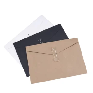 A4 Letter Size Kraft Paper String File Envelope with Button String Closure