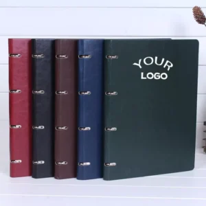 A4 PU Leather 4-Ring Loose-Leaf Journal Notebook