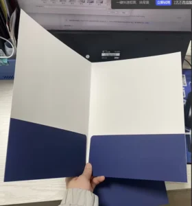 A5 A4 UV Soft Touch Document Presentation Folder Navy Blue Anti-Scratch File Pocket