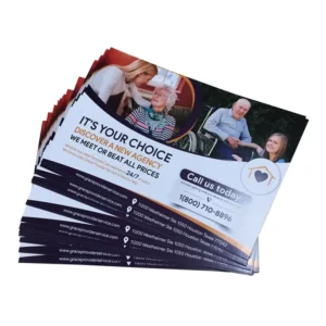 A5 Brochure and Flyer Printing Service with Custom Designs Offset Printed on Coated Paper Folded Leaflet Included