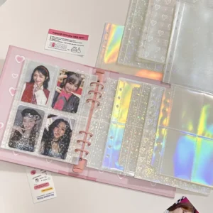 A5 Laser Star Card Album with Inner Pages Idol Album Postcard Storage 3 Inch Loose-leaf Binder