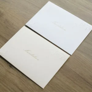 A5 Paper Envelope Bag with Embossed Logo and Gold Foil Printing, White Adhesive Sticker for Candle, Craft, Photo Frame Uses