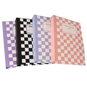 A5 Plaid Kpop Photocard Binder, 6-Ring Photo Card Album with Custom UV Printing