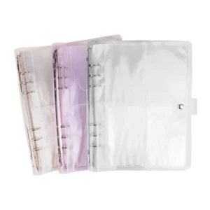 A5 Wide Refillable Binder Cover, Glitter PVC, Kpop Photocard Holder, Snap Closure, Loose Leaf Case