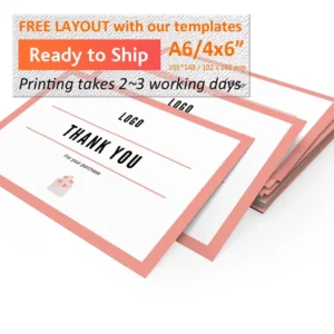 A6 4x6inch Custom High Quality Gift Card Flyer Thankyou Card for Introduction