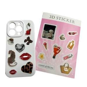 A6 Custom Epoxy Dome Gel Mobile Phone Back Cover Stickers, Die-Cut Resin Craft Decorative Stickers