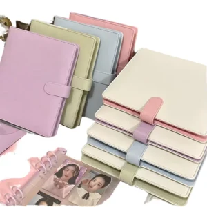 A6 Embossed Pebble Leather PU Wider Planner Ring Binder Insert Divider Tab Mini Photo Album