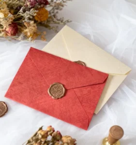 A7 5×7 Card Envelopes with Texture Pattern, V Flap, and Gold Stickers for Invitations