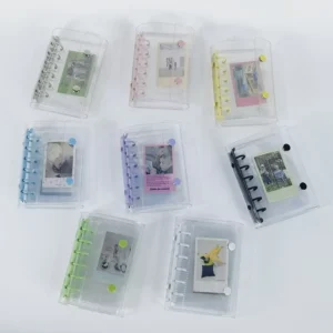 A7 Transparent PVC Double-Buckle Planner Cover Custom Size Card Storage Photo Album Notebook Diary 6-Hole Loose Leaf 3-Inch Star