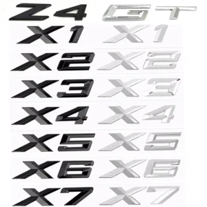 ABS 3D Chrome Silver Car Trunk Badge Stickers Letters for X1 X3 X5 X7 X2 X4 X6 GT Z4
