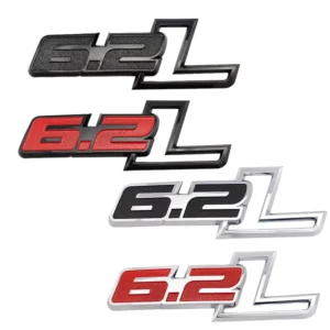 ABS 6.2L Car Logo Letter Badge Red Black Sticker Factory