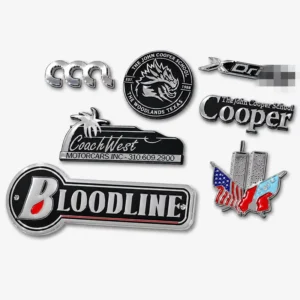 ABS Chrome Enamel Letter Car Badge Body Sticker, LED