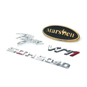 ABS Metal Silver Chrome Sport Car Grille Badges with Custom Logo Waterproof 3M Adhesive Stickers
