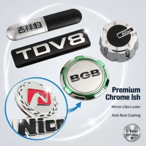 ABS Plastic Car Badge and Logo Stickers Self-Adhesive Reusable