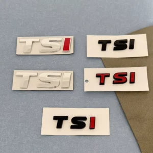ABS Plastic Electroplated Chrome Silver Self-Adhesive Car Emblem Letters Badge Stickers for Car Body