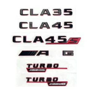 ABS logo Sticker Suitable for CLA35, CLA45, CLA45S New Energy Vehicles Red and Black Logo Sticker for Rear Trunk
