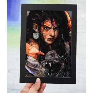 Acid-Free Cardstock Ink-Printed Micro-Spray Framed Poster with Illustrated Art and Celebrity Photo