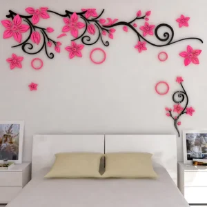 Acrylic 3D Flower Home Decoration Sticker Living Room TV Background Wall Sticker