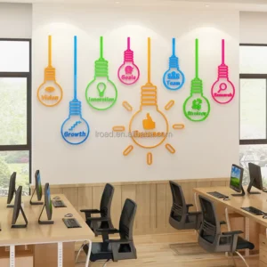 Acrylic 3D Wall Stickers Mirror Wall Stickers Inspirational Perseverance Wall Decoration