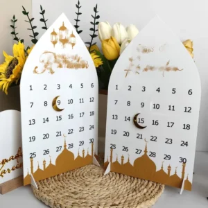 Acrylic Crescent-Shaped Magnetic Three-Dimensional Countdown Ramadan Desktop Calendar