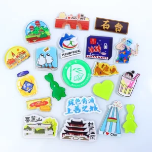 Acrylic Magnetic Cartoon Fridge Sticker Home Decor Accessory with Digital Printed Logo