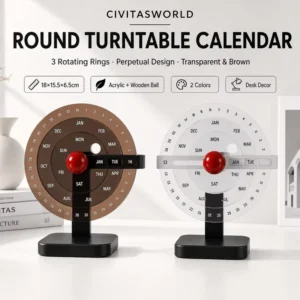 Acrylic Rotating Turntable Calendar with Nordic-Style Desktop Decor