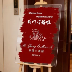 Acrylic Wedding Welcome Sign 45x60cm Transparent Frosted Matte Acrylic Board
