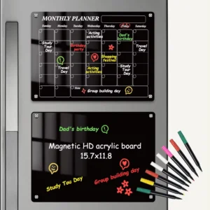 Acrylic Whiteboard Fridge Calendar, Magnetic Planner Writing Board