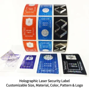 Adhesive Vinyl Anti-Tamper Warranty Labels with Holographic Serial Number, Void, QR Code Authentication, Anti-Counterfeit