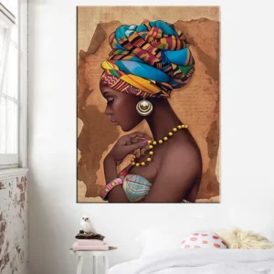 Africa Wall Art Poster Print Black African Woman Portrait Canvas Home Decor