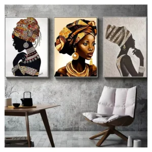African Black Women Retro Classic Canvas Painting African Abstract Home Decor Wall Art Poster