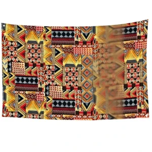 African Textile Patchwork Print Microfiber Waterproof Adjustable Party Banner Flags for Birthday Celebrations