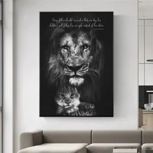 African Wild Lions Family Canvas Art Posters and Prints Black and White Animals Canvas Paintings on the Wall Art Pictures Cuadro