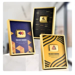 Aluminum Alloy Laser-Engraved Award Plaque with Colorful Acrylic Insert for Corporate Recognition