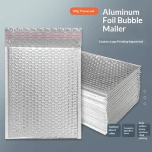 Aluminum-Plated Double-Sided Bubble Envelope Bag, Self-Adhesive, Extra-Thick 180g Foam Packaging Bag