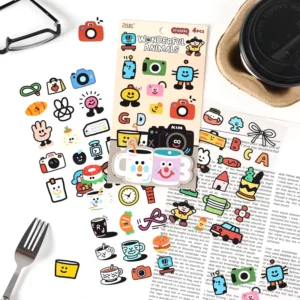 Animal Food Pattern Doodle Adhesive Cartoon Pet Stickers for Journaling