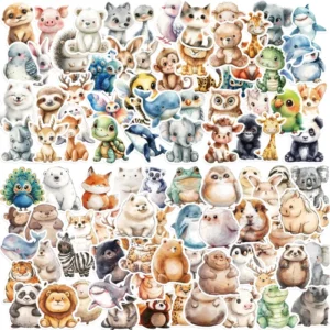 Animal Print UV-Printed Waterproof Plastic Adhesive Decorative Stickers for Home Decoration