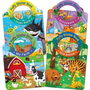 Animal Reusable 3D Puffy Foam Sticker Set and Anime Activity Book for Children