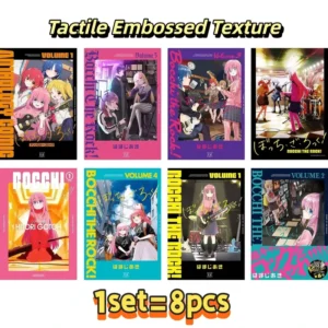 Anime Poster Set 8PCS 16.5×11.4 Inch HD Offset Printing Tactile Embossed Texture Gift for Anime Fans
