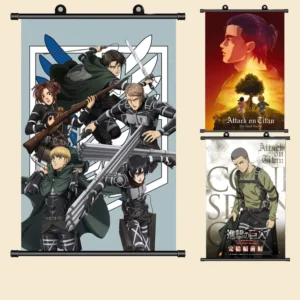 Anime Wall Scroll Poster, 60x90cm, Waterproof Aluminum or Plastic Fabric, DTG Printed, Foldable, Customizable