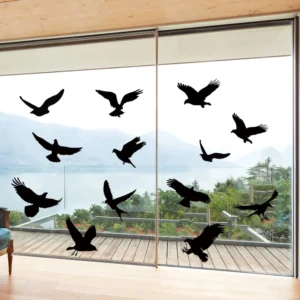 Anti-Collision Window Bird Stickers for Glass Doors and Windows, Black