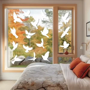 Anti collision Window Sticker White Hummingbird Removable Window Decoration Sticker Warning Bird Static Glass Sticker