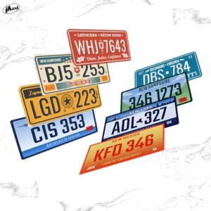 Antique Car Number License Plate Metal Tin Sign Wall Decor