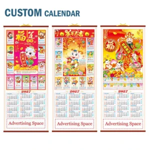 Art Paper Custom Design Printing Calendar with Clock Function for Advertising, Customizable Sizes