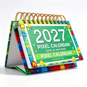 Art Paper Standing Table Calendar Twin-Coil Desk Calendar Home Office Decoration