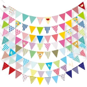 Assorted Triangle Animal Print Bunting Banner Set for Birthday Parties Baby Showers Weddings Easter Home Decor