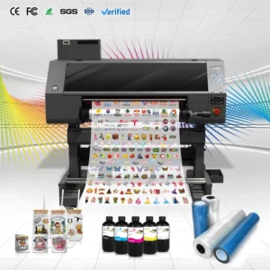 Automatic 60cm UV DTF Roll-to-Roll Printer with Laminator, A2 UV Transfer Sticker Printer, Vacuum Platform, Anti-Collision
